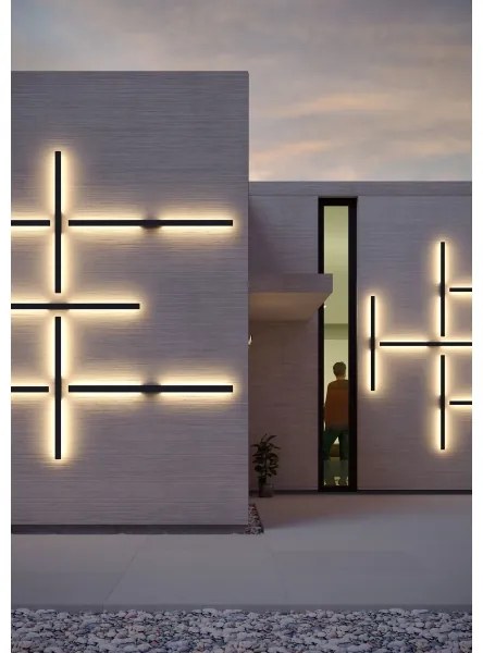 Redo 90625 -LED Vonkajšie nástenné svietidlo REFLEXA LED/24W/230V 3000K IP54 čierna