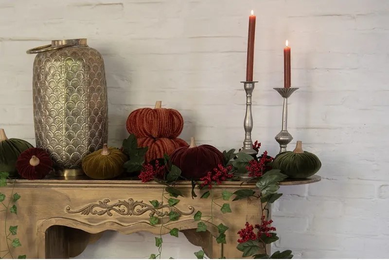 Zelená textilná dekorácia tekvice Pumpkin L - Ø 15*12 cm