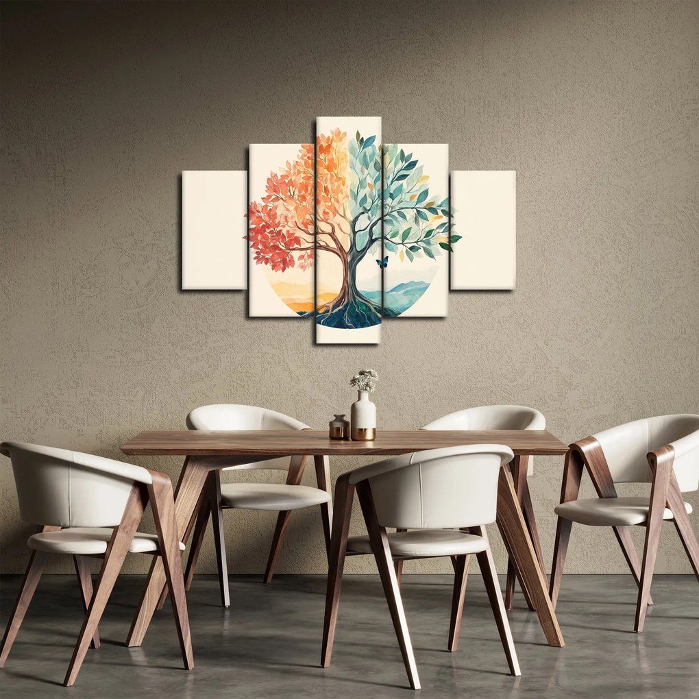 Obraz – Duálny strom s motýľom (150x105 cm)