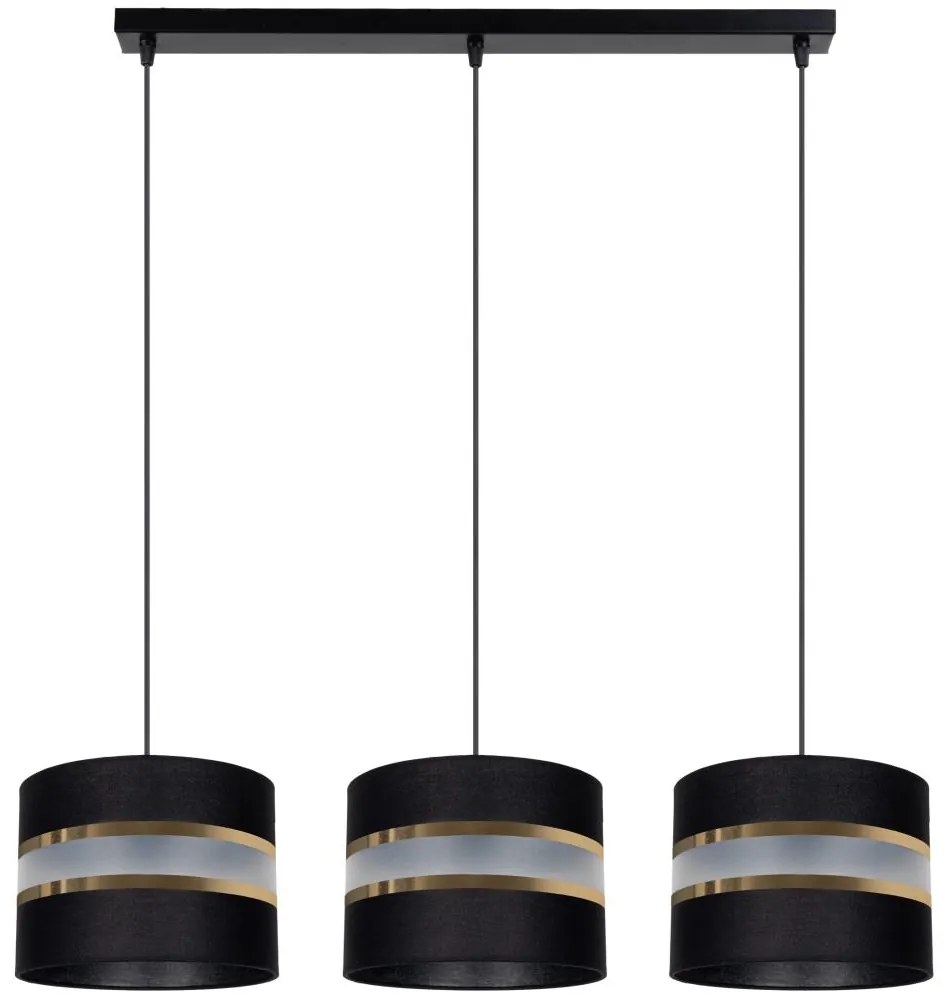 Luster na lanku CORAL 3xE27/60W/230V čierna