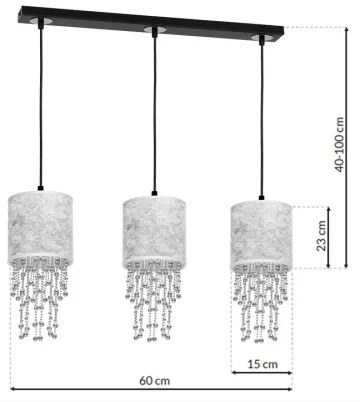 Luster na lanku ALMERIA 3xE27/60W/230V
