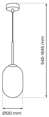Luster na lanku ALIAS 1xG9/8W/230V pr. 12 cm zlatá