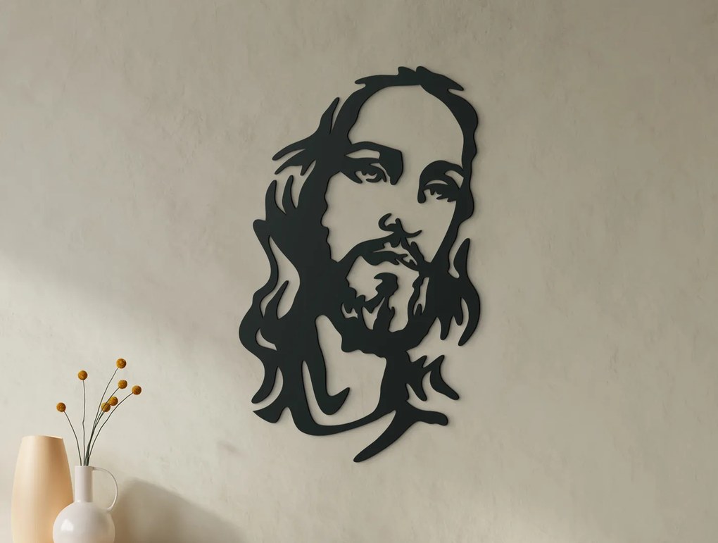 drevko Drevená nálepka Ježiš Kristus Rozmer obrazu: 44,5 x 27 cm, Farba dekorácie: Čierna