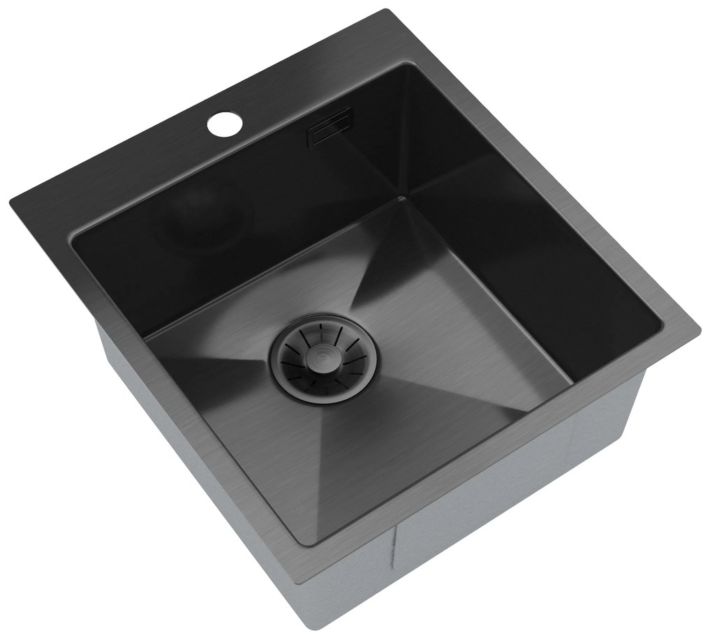 Gamma Gamma, 1-komorový nerezový drez 450x500x210 mm, grafitová, GMA-S4550-BK