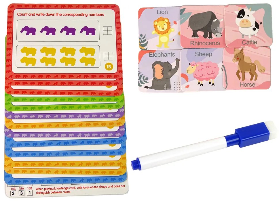 LEAN TOYS Vzdelávacia hračka triedenie a počítanie – zvieratká 60 prvkov