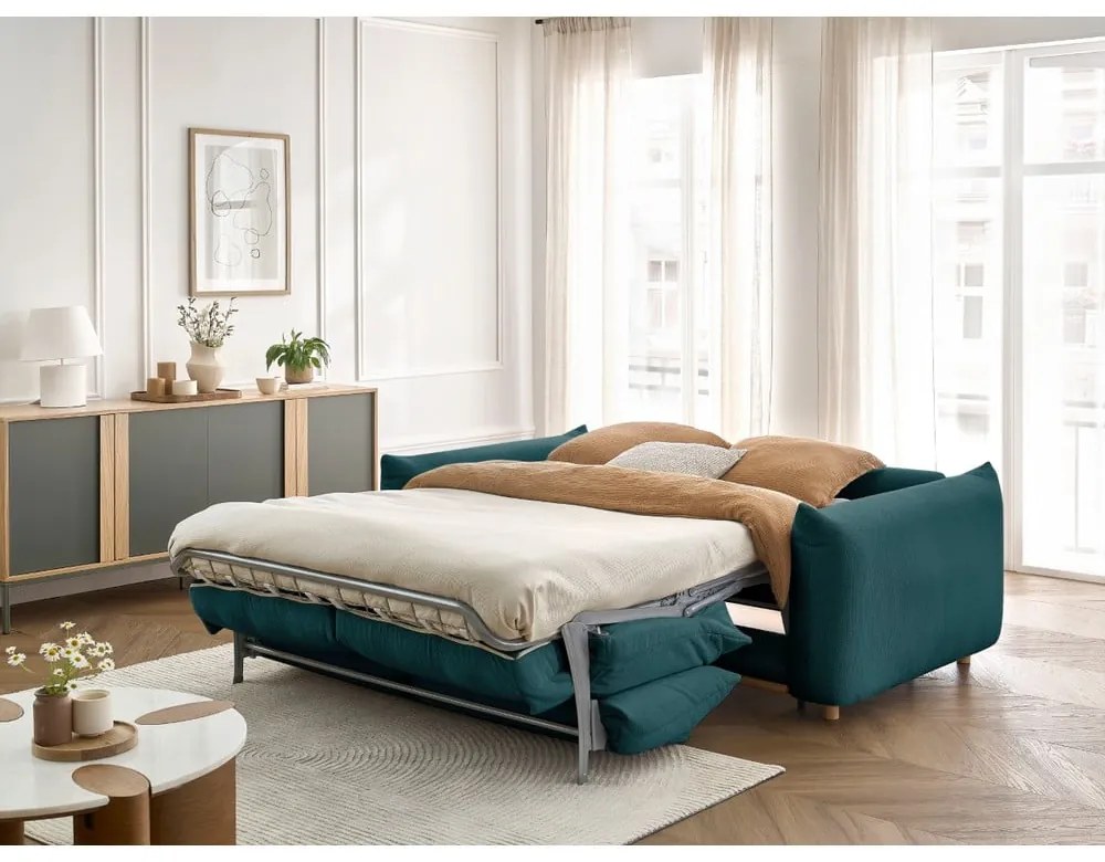 Modrá rozkladacia pohovka 214 cm Ernest – Bobochic Paris