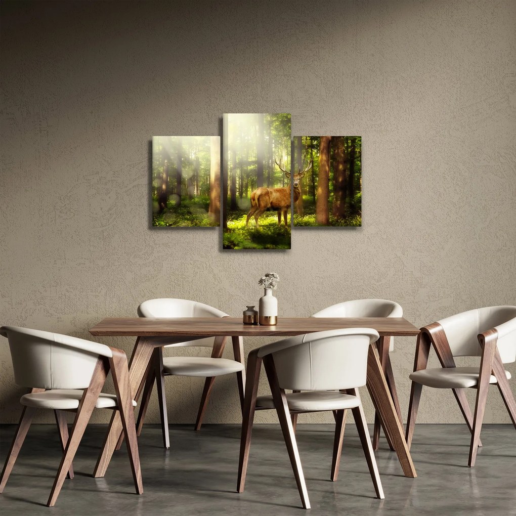 Obraz jeleňa v lese (90x60 cm)