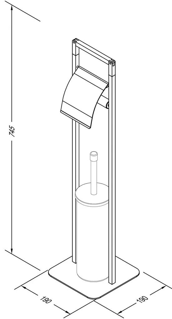 Spirella Stojan na toaletný papier so štetkou Chic 75 x 19 x 19 cm, čierna