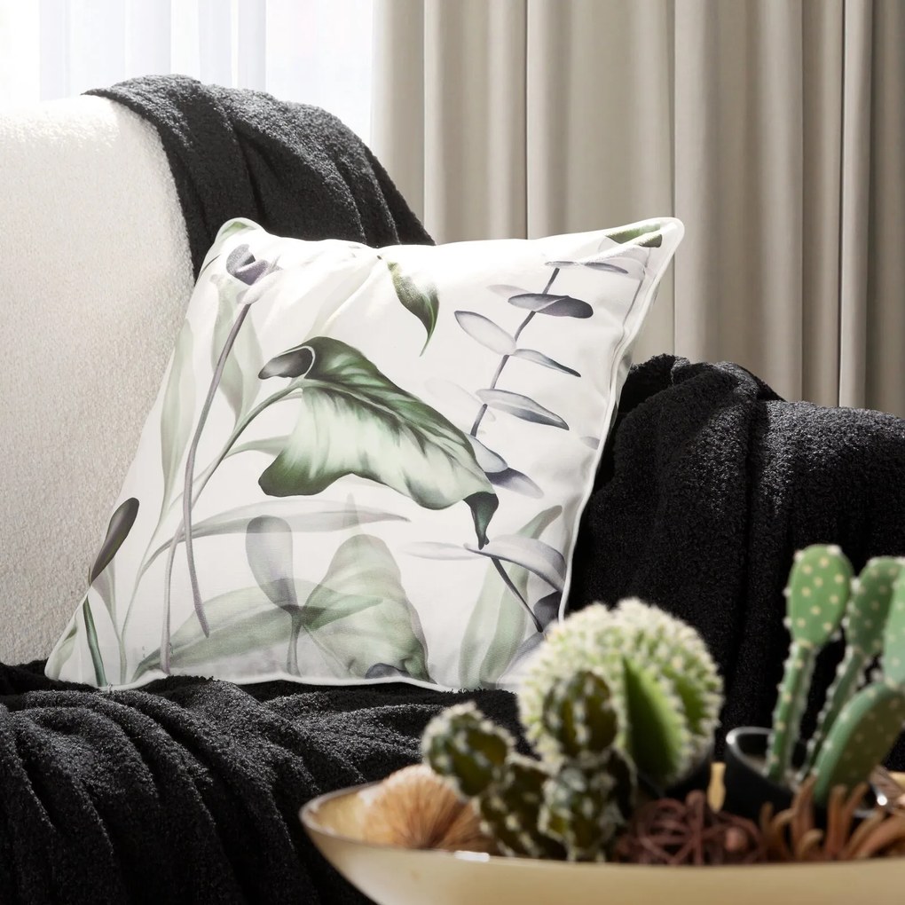 DEKORAČNÁ OBLIEČKA NA VANKÚŠ DAVOS2 45X45 CM LISTY