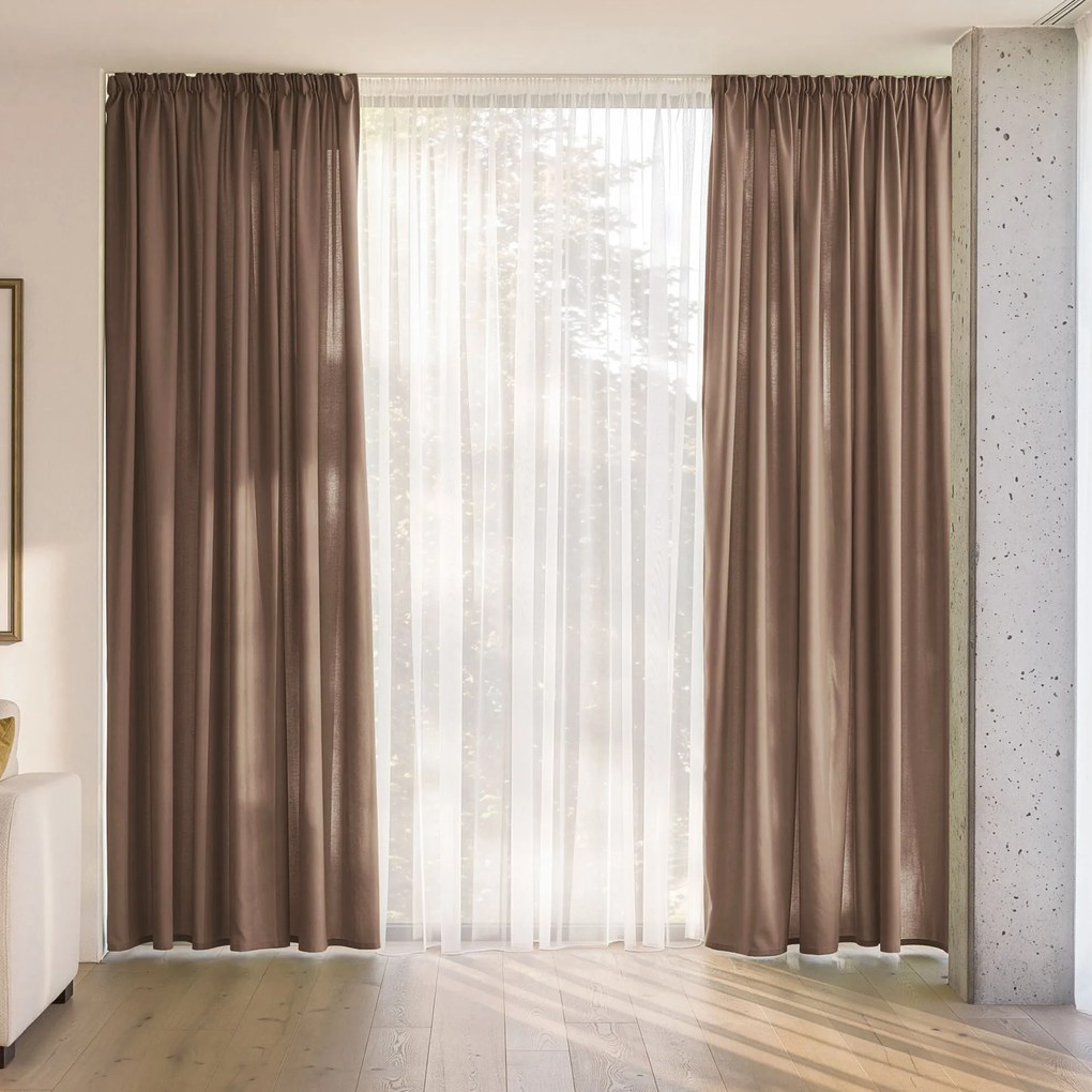 Goldea dekoračný záves marbella - moka 200x135 cm