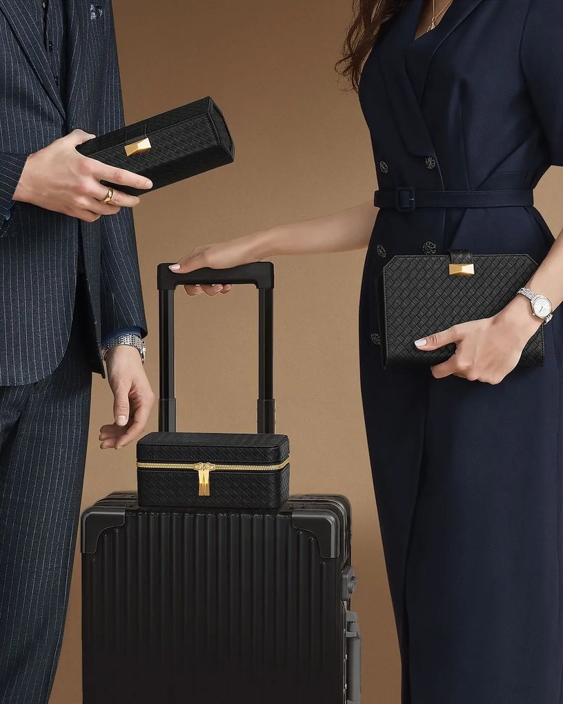 Úložný box na hodinky Lumos čierny/šedý