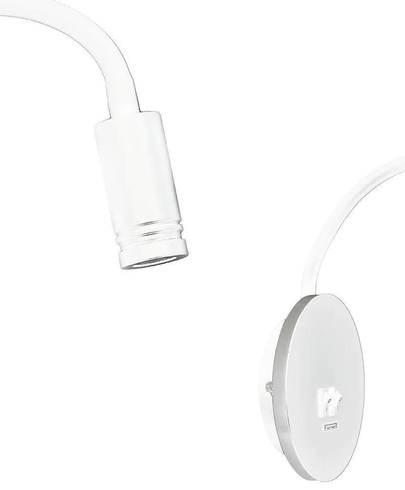 Nástenné LED svietidlo Base, 1x LED 8+2w, 4000k, w, o, vypínač