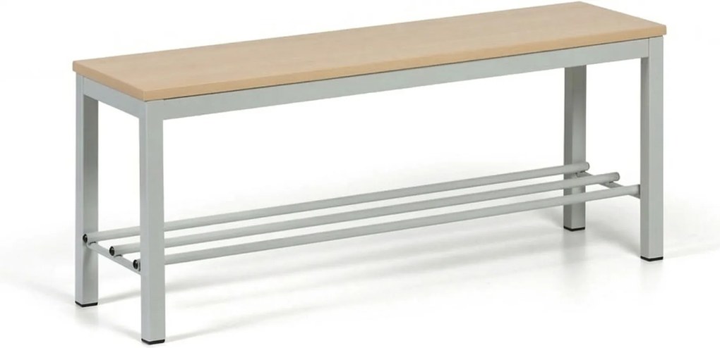 Šatníková lavica s botníkom, sedák - lamino, dĺžka 1000 mm, breza