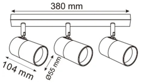 Zuma Line 2204BD-3-BK - Bodové svietidlo FORI 3xGU10/50W/230V čierna/zlatá
