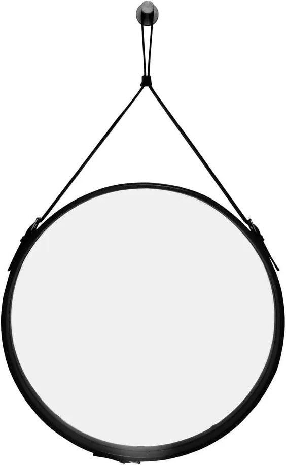 Závesné zrkadlo v čiernom ráme RGE Elvis, ø 60 cm