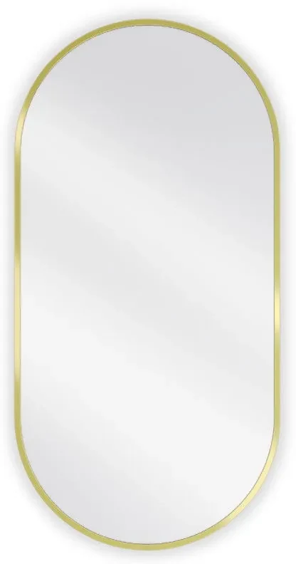 Mexen Loft, oválne kúpeľňové zrkadlo 90 x 45 cm, farba rámu zlatá lesklá, 9851-090-045-000-50