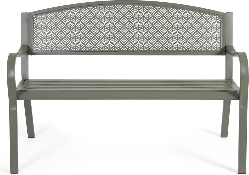 Kaki kovová záhradná lavica Lizette – Bizzotto