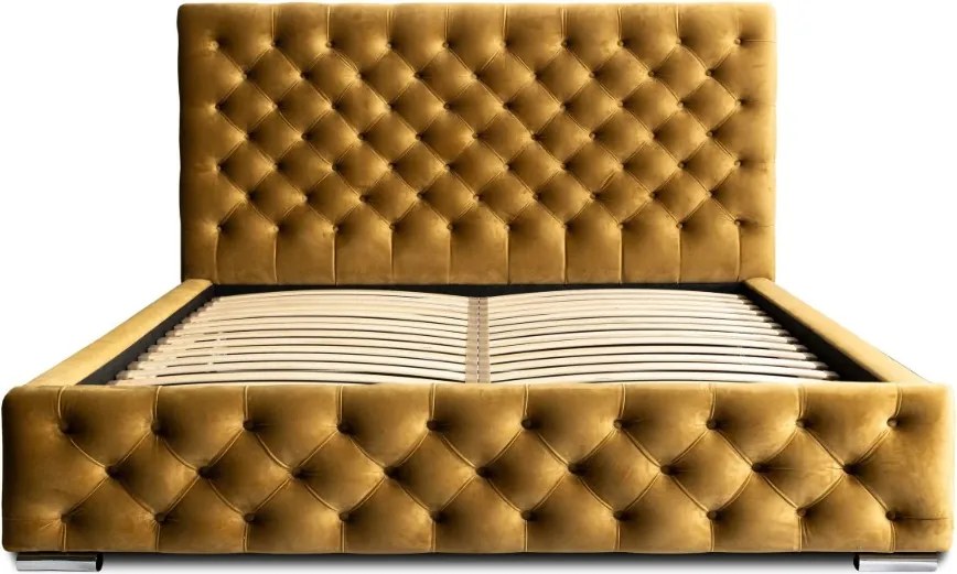 MANŽELSKÁ ČALÚNENÁ POSTEĽ BARON 200x200 S ROŠTOM CHESTERFIELD