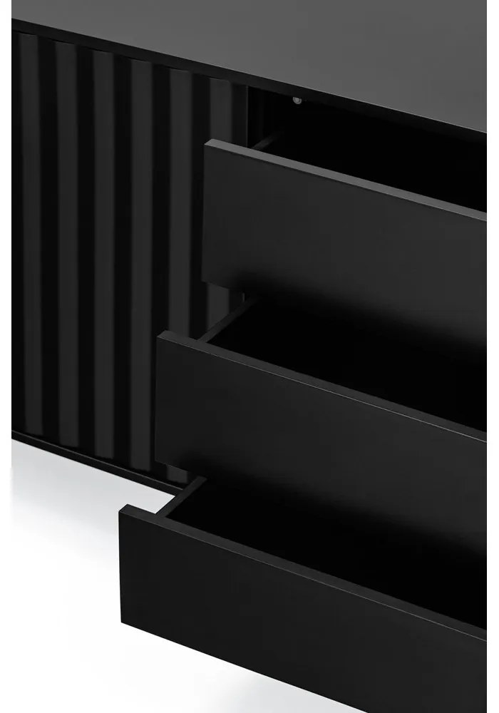 Čierna nízka komoda 211x80 cm Sierra – Teulat