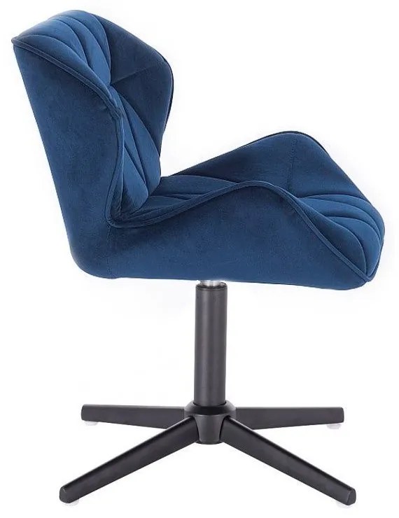 LuxuryForm DESIGN Stolička MILANO VELUR na čiernom kríži - modrá