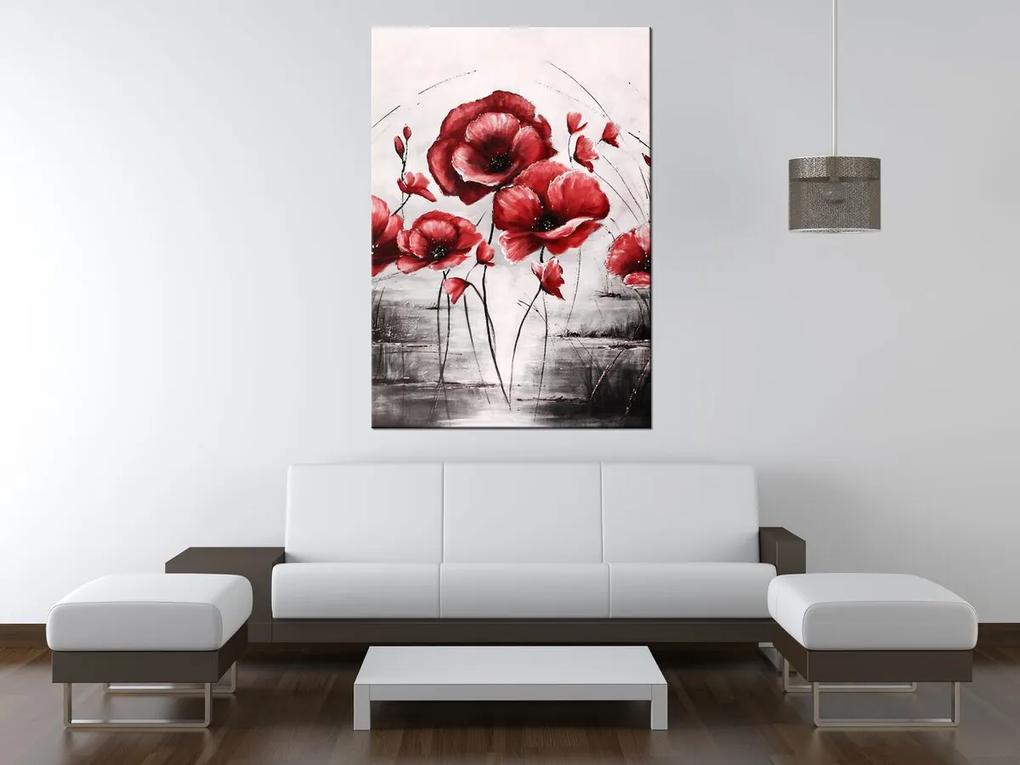 Gario Ručne maľovaný obraz Červené Vlčie maky Rozmery: 100 x 70 cm