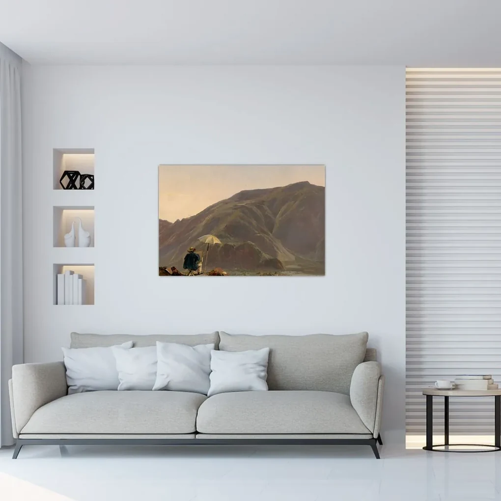 Obraz - Jules Coignet, View of Bozen with a Painter, reprodukcia (90x60 cm)
