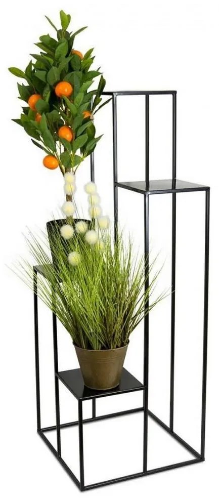 HowHomely Stojan na kvety 110x40 cm čierna 10-1538