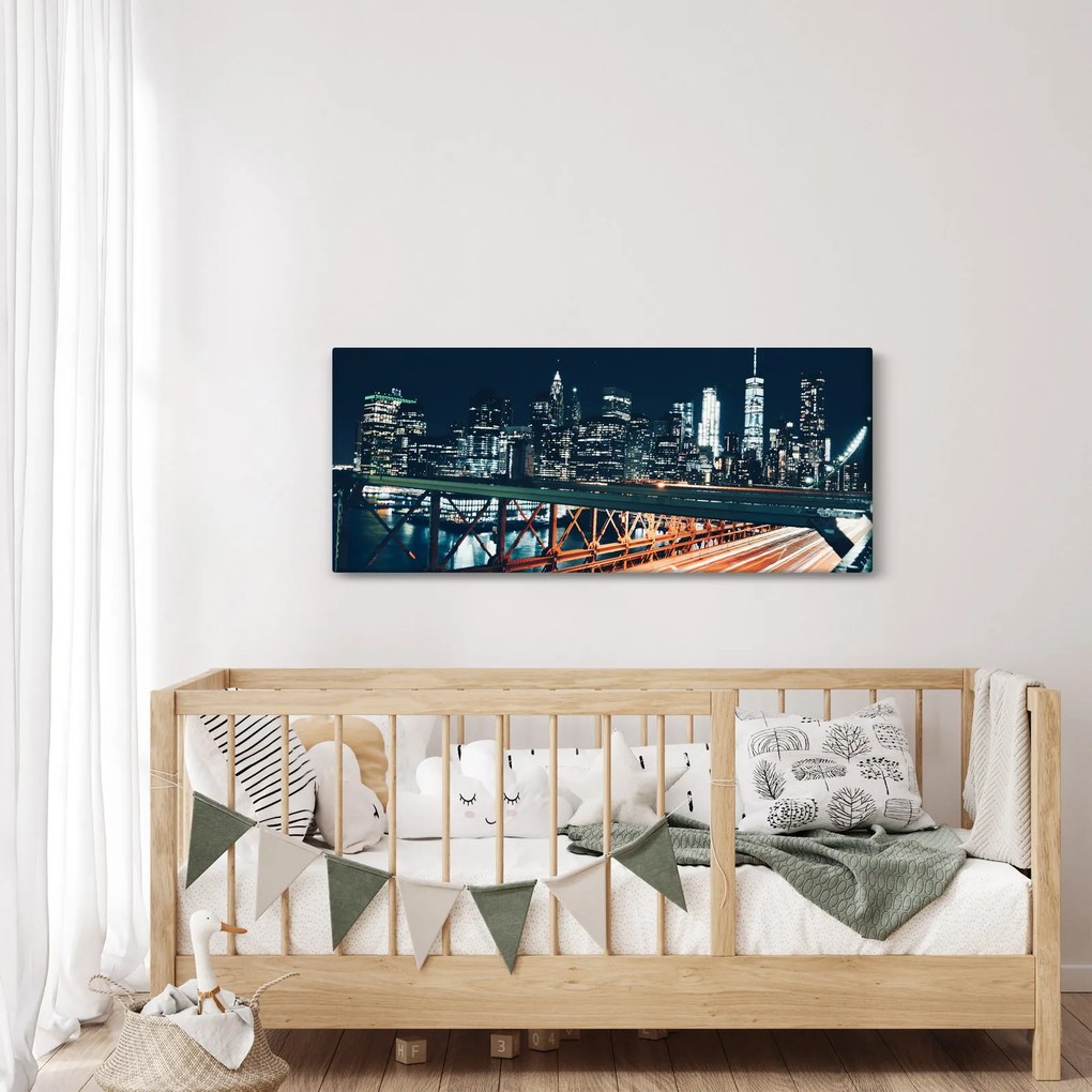 Obraz nočného mesta (120x50 cm)