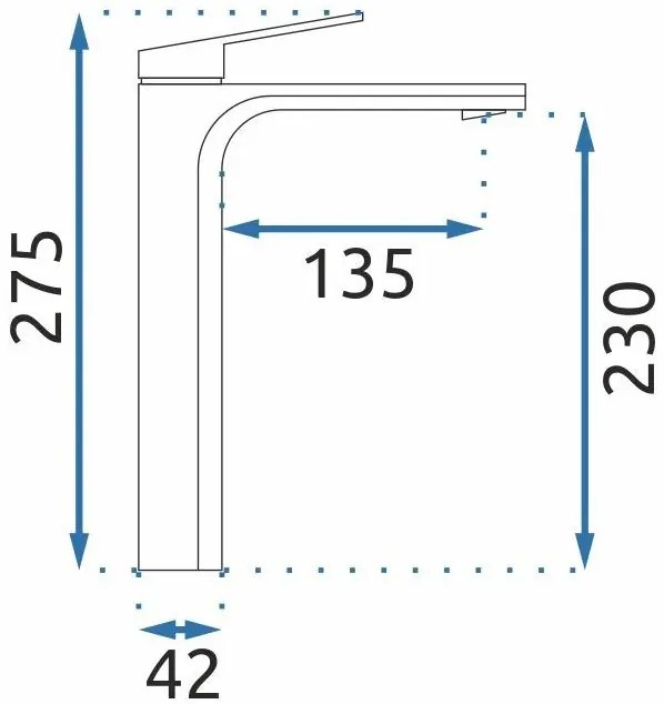 Rea Marco, vysoká umývadlová batéria h-275, grafitová, REA-B5062