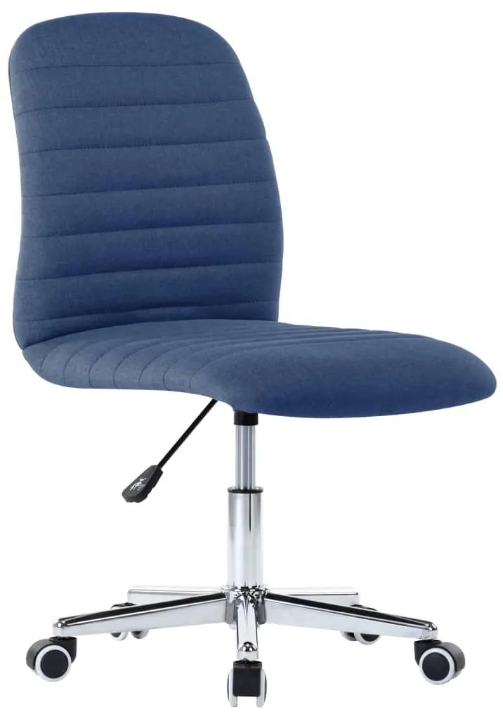 vidaXL Otočná kancelárska stolička, modrá, látka