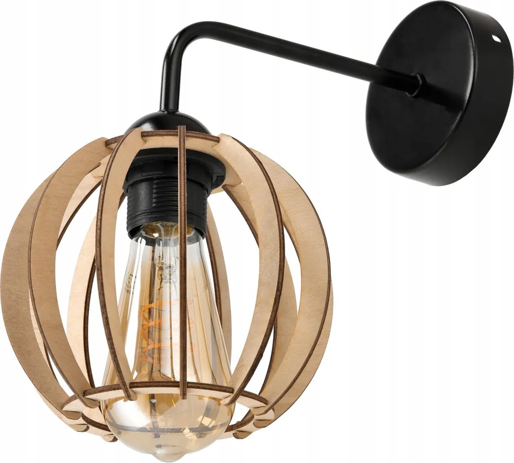 Nástenná lampa 1x E27 LOFT edison LED nástenné svietidlo nad zrkadlo, drevené