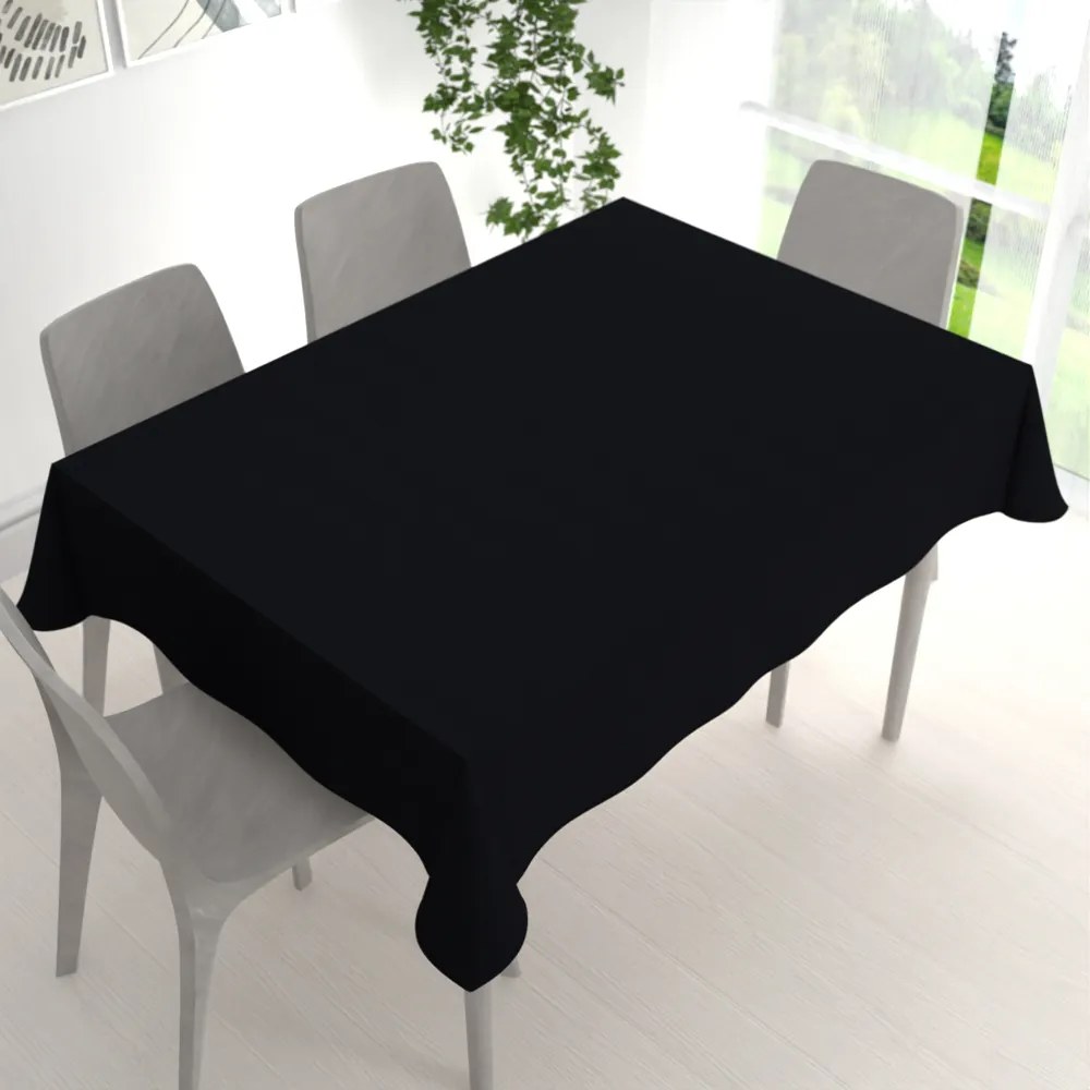 Biante Veľký obdĺžnikový bavlnený saténový obrus ST-019 Čierny 180x220 cm