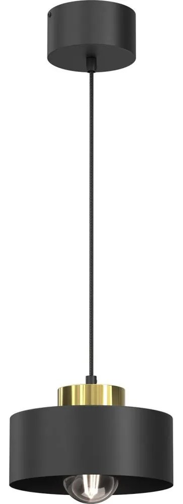 Luster na lanku MARTI 1xE27/15W/230V čierna/zlatá