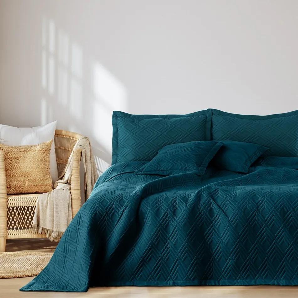 AmeliaHome Prehoz na posteľ Ophelia modrozelená, 220 x 240 cm