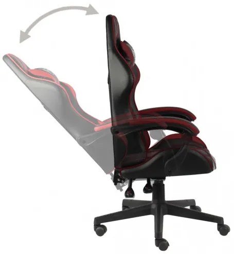 vidaXL Herná stolička čierna a vínová umelá koža-