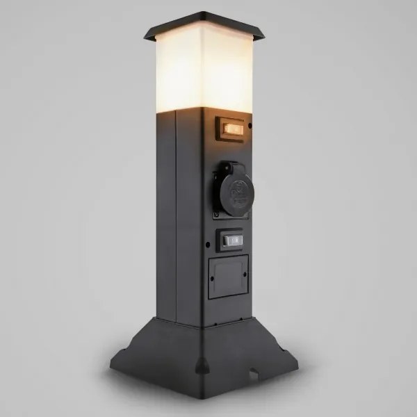Brilagi - Vonkajšie svietidlo so 2 zásuvkami SCHUKO 1xE14/15W/230V IP44 čierne