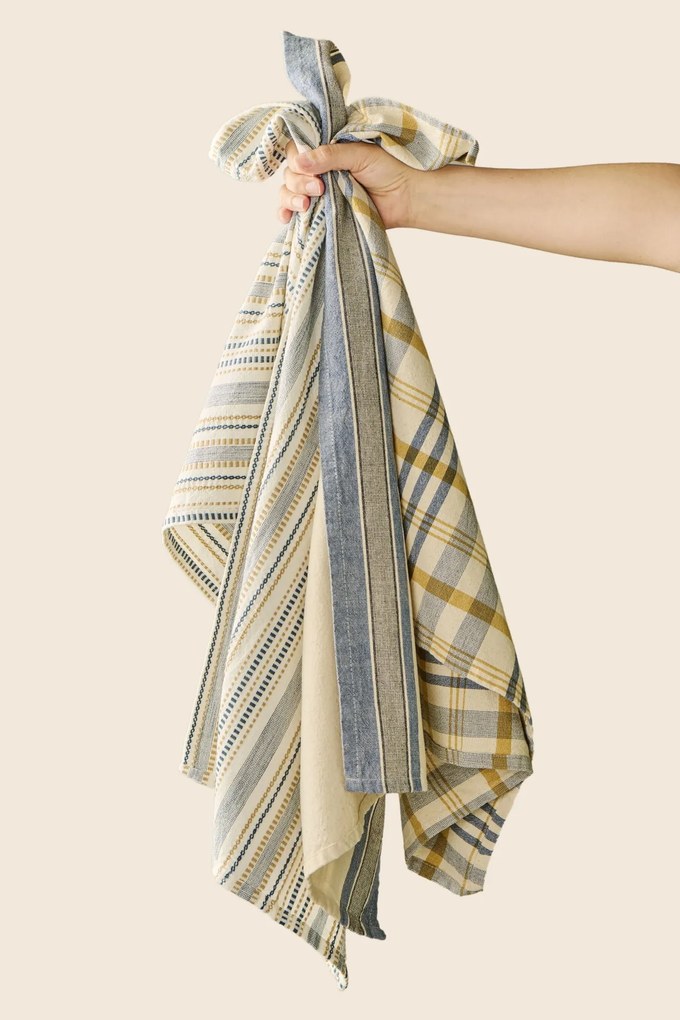 Ib Laursen Utierka Celine Blue and Beige Woven
