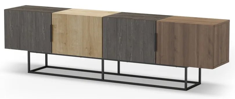 TV stolík v dekore duba v prírodnej farbe 200x55 cm Titan – Marckeric