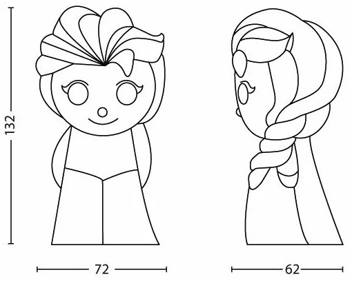 Philips 71768/03/16 - LED detská lampa DISNEY ELSA LED/0,3W/3V