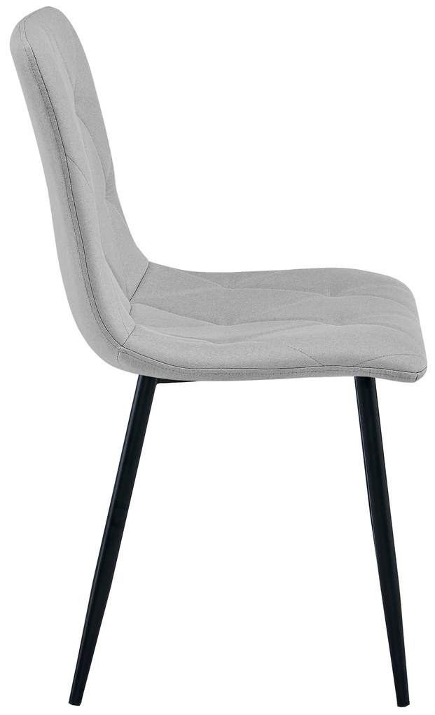 Svetlo sivá jedálenská stolička LIBRA s čiernymi nohami