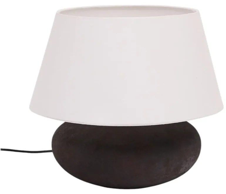 Čiernobiela stolová lampa s textilným tienidlom (výška 35 cm) Nessi – Kave Home