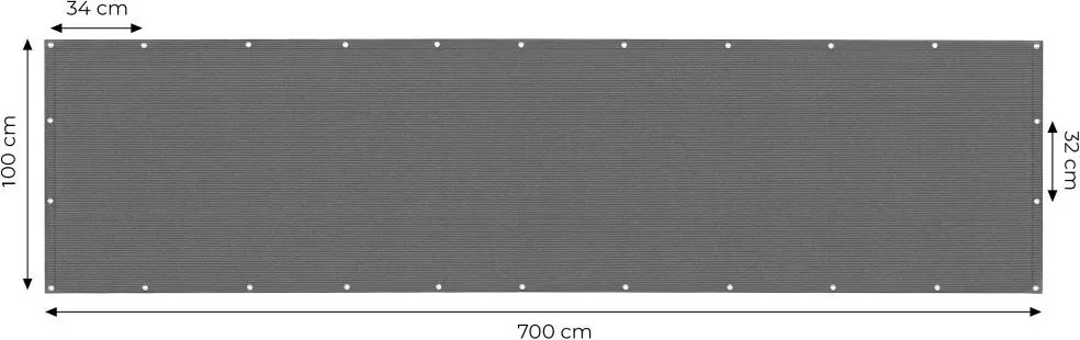 Balkónová clona HDPE s okami – ochranná zástena na balkón a plot