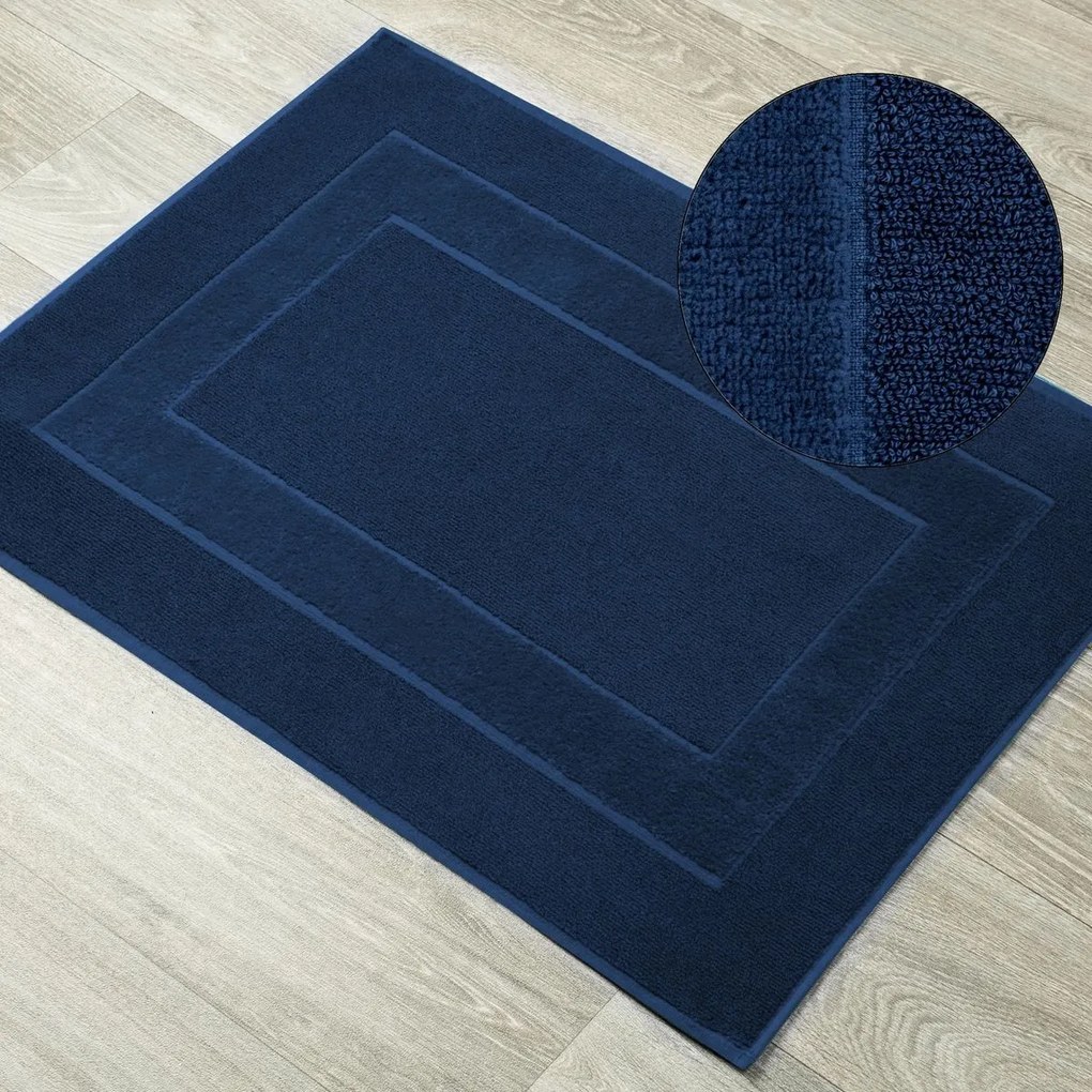 DomTextilu Moderný kúpeľňový koberec vo farbe navy blue Šírka: 50 cm | Dĺžka: 70 cm 44539-208255