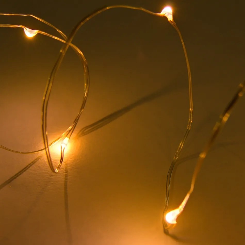 DECOLED LED dekorativní řetěz na baterie kapičky, teple bílá, 5 m