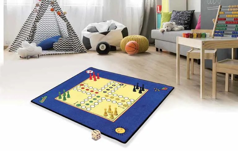 Hrací koberec Človeče nehnevaj sa + figúrky a kocka - 92x92 cm