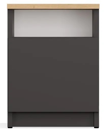 Nočný stolík Galax 30 cm antracit/dub artisan