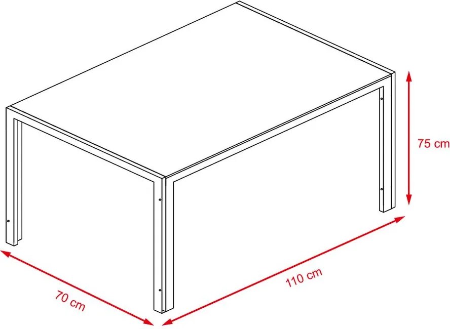 Jedálenský set 4x stolička + stôl Catini Austin - Čierna