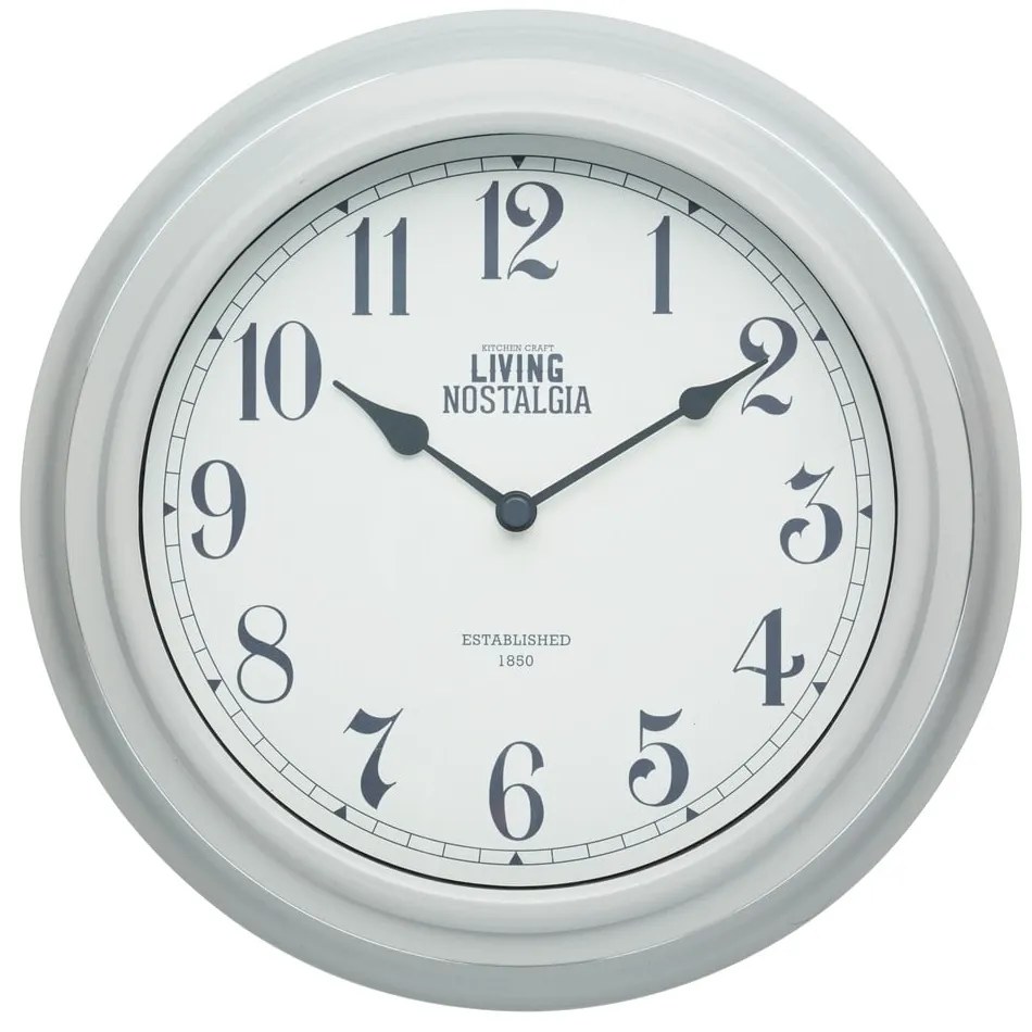 Nástenné hodiny Kitchen Craft Living Nostalgia Grey, ⌀ 25,5 cm