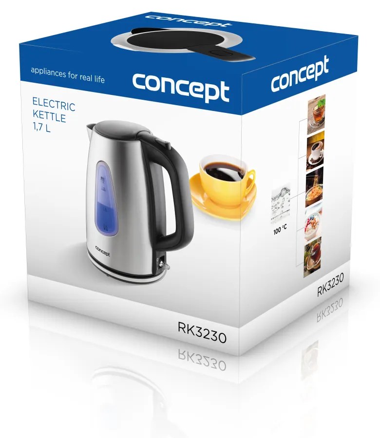 Concept RK3230 rýchlovarná nehrdz. kanvica, 1,7 l