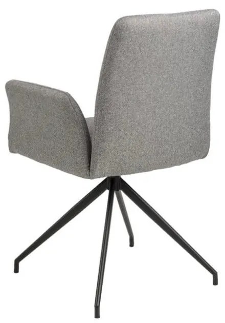 Sivé čalúnené jedálenské kreslo s podrúčkami Naya – Actona